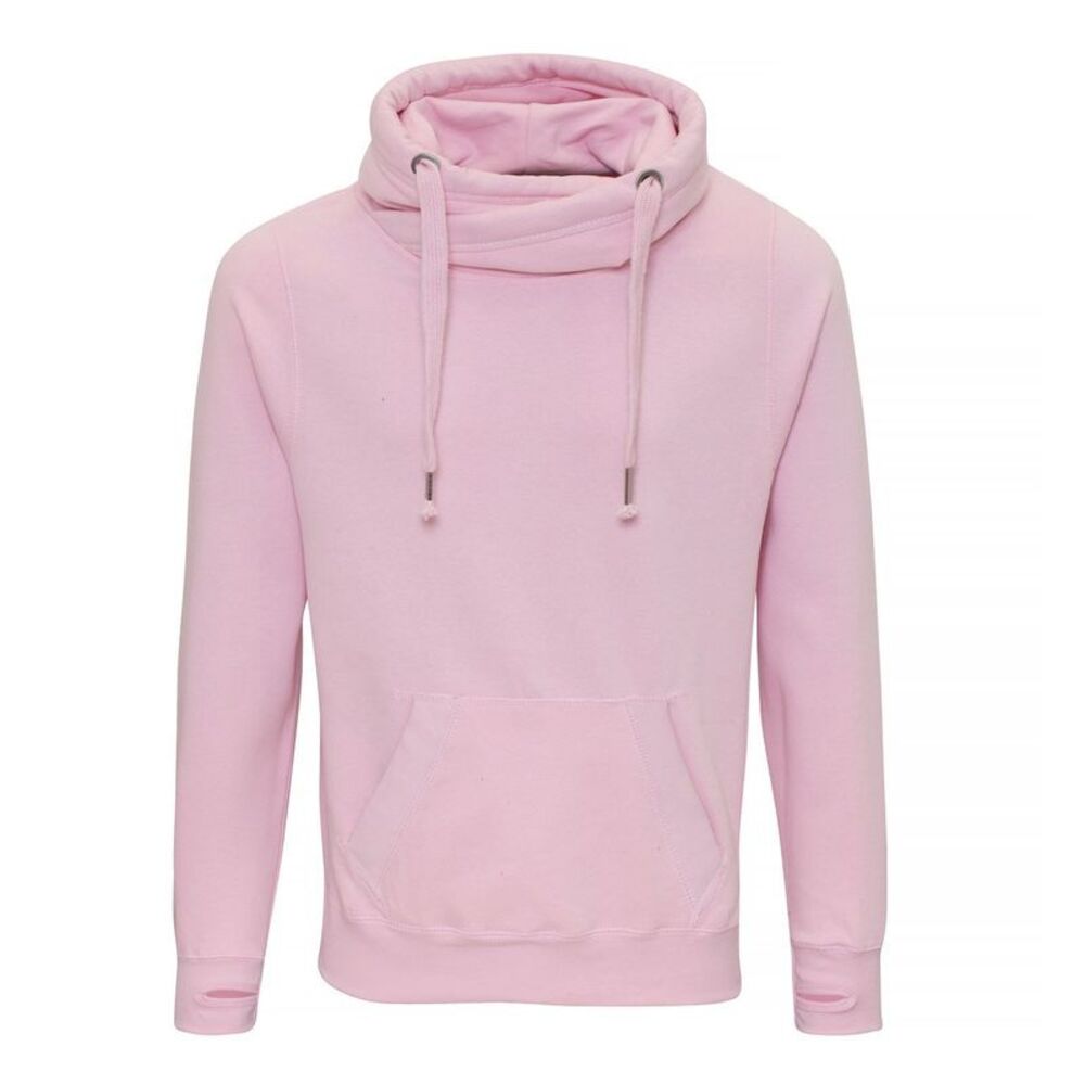 AWDis Hoods Mens Cross Neck Hoodie / Baby Pink